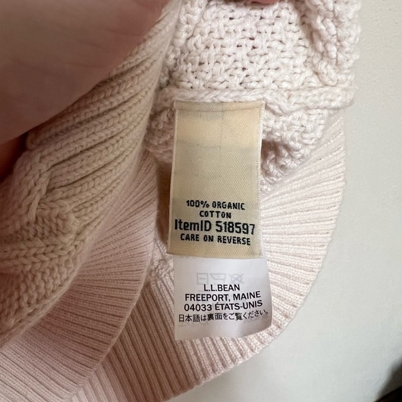 L.L.Bean Fisherman Cableknit Cream sweater XL - Picture 5 of 7
